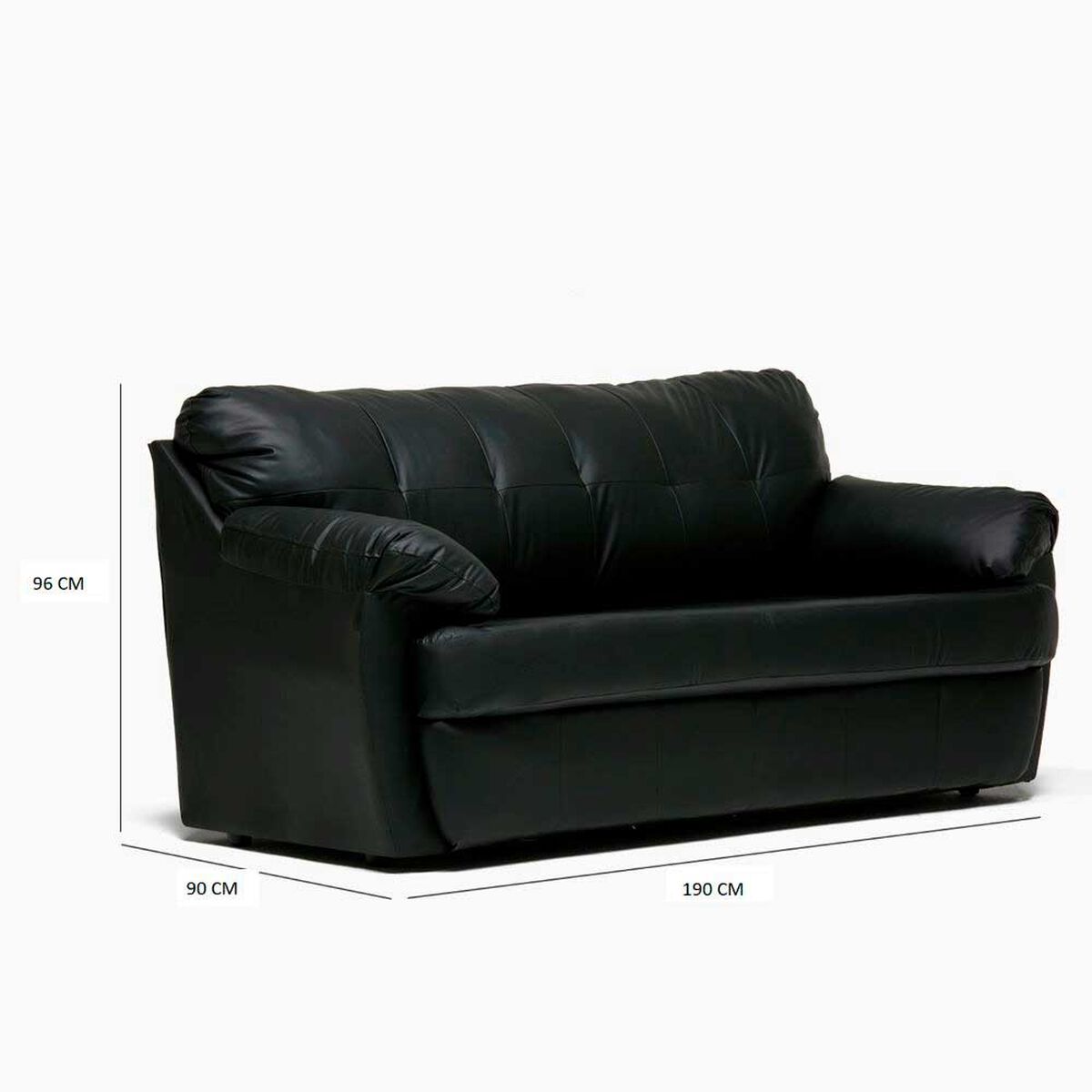 Juego de Living Cabsur Caburga Sofá 3 Cuerpos + Sofá 2 Cuerpos PU Negro