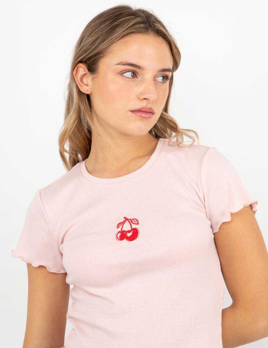 Polera Crop Con Estampado Mujer Icono