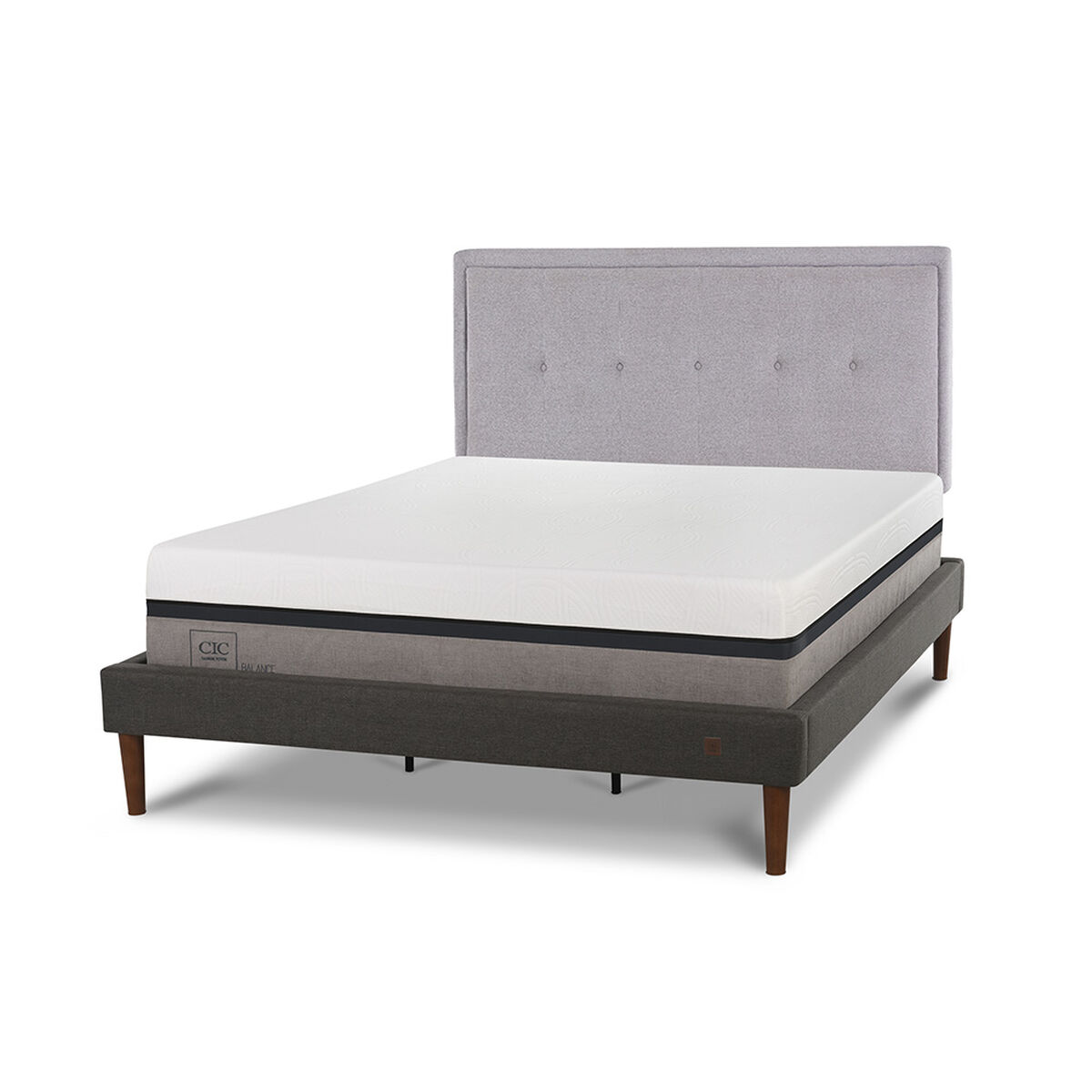 Cama Europea CIC Curve King Balance + Respaldo Ganges