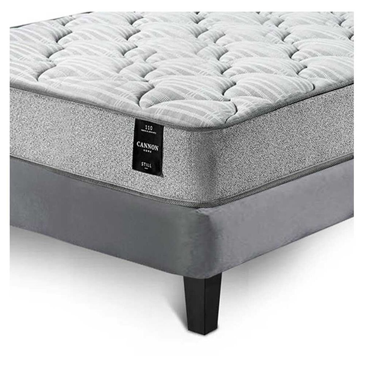 Cama Europea Latam Home 1,5 Plazas Cannon Gris