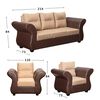 Juego de Living Diseño A&M Home Zara Sofá 3 Cuerpos + 2 Sillones 1 Cuerpo Beige