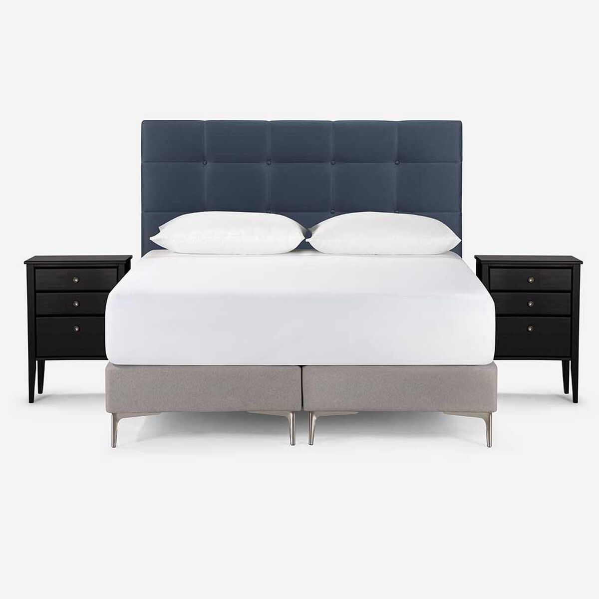 Respaldo + 2 Veladores Rosen 2 Plazas Issey Azul