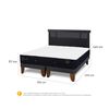 Cama Europea CIC Base Dividida King Premium + Respaldo Dublin Negro