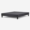 Cama Europea Rosen 2 Plazas Wave + Respaldo + 2 Veladores Tabor Grafito
