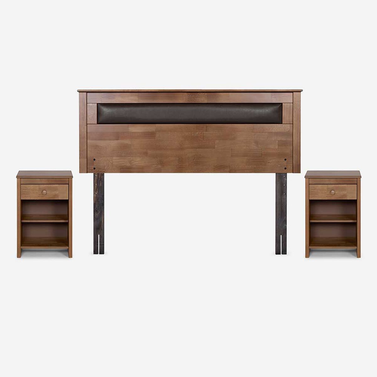 Cama Europea Rosen Base Dividida 2 Plazas New Style 6 + Respaldo + 2 Veladores Ferrara