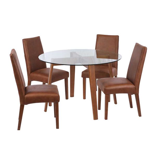 Juego de Comedor Latam Home Valencia 4 Sillas Café Moro