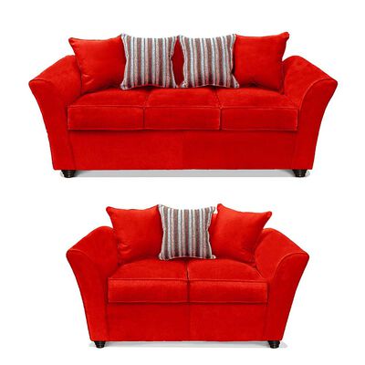 Juego de Living Elegant Detail Minesota Sofá 3 Cuerpos + Sofá 2 Cuerpos Rojo