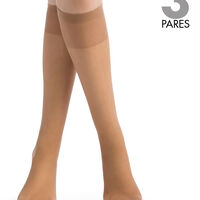 Pack 3 Mini-Media Mujer Monarch Beige, Negro, Cafe