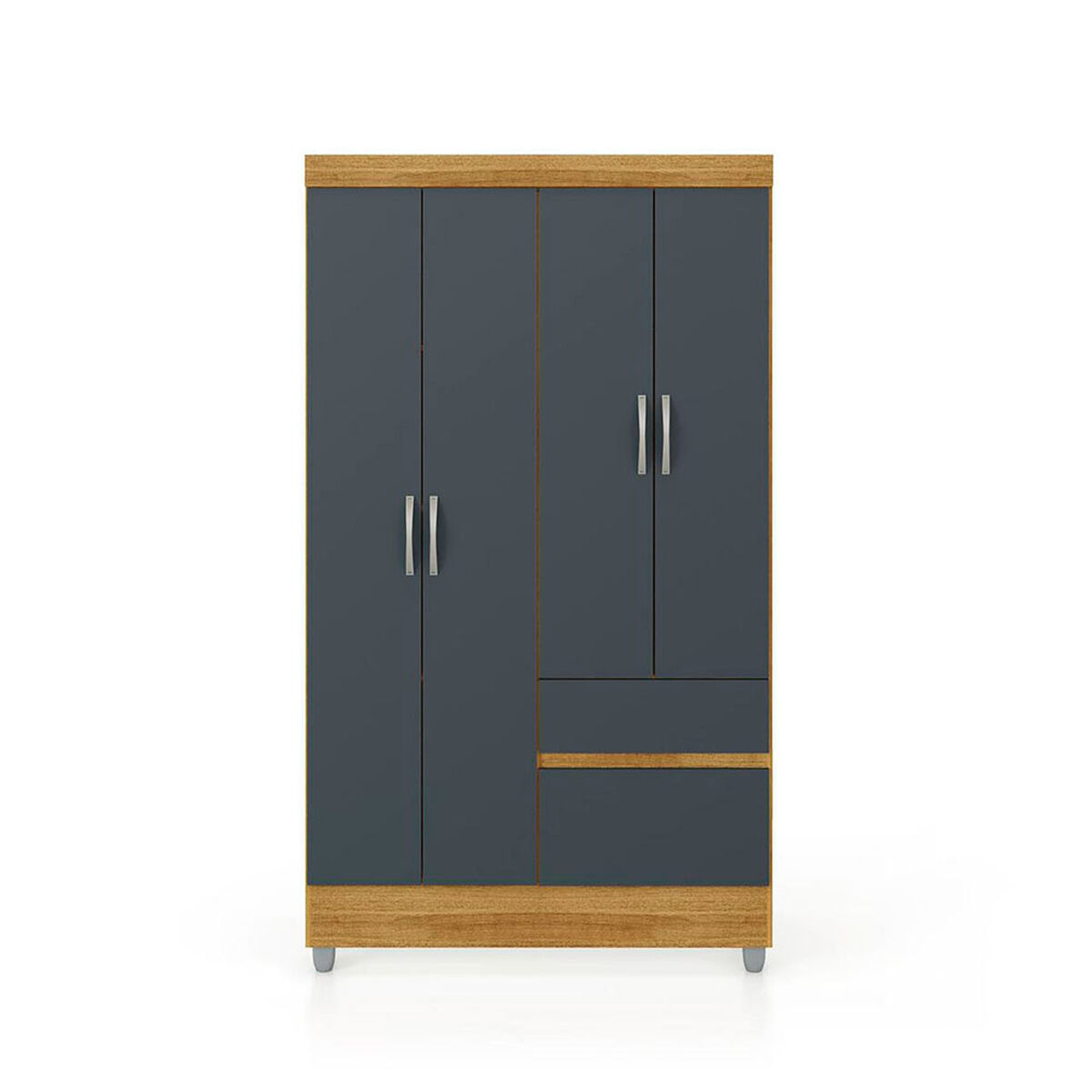 Closet Vekkahome Americano 4 Puertas 2 Cajones Gris