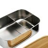 Tupper de Acero Inoxidable Tapa Madera Simplit Blanco 800 ml