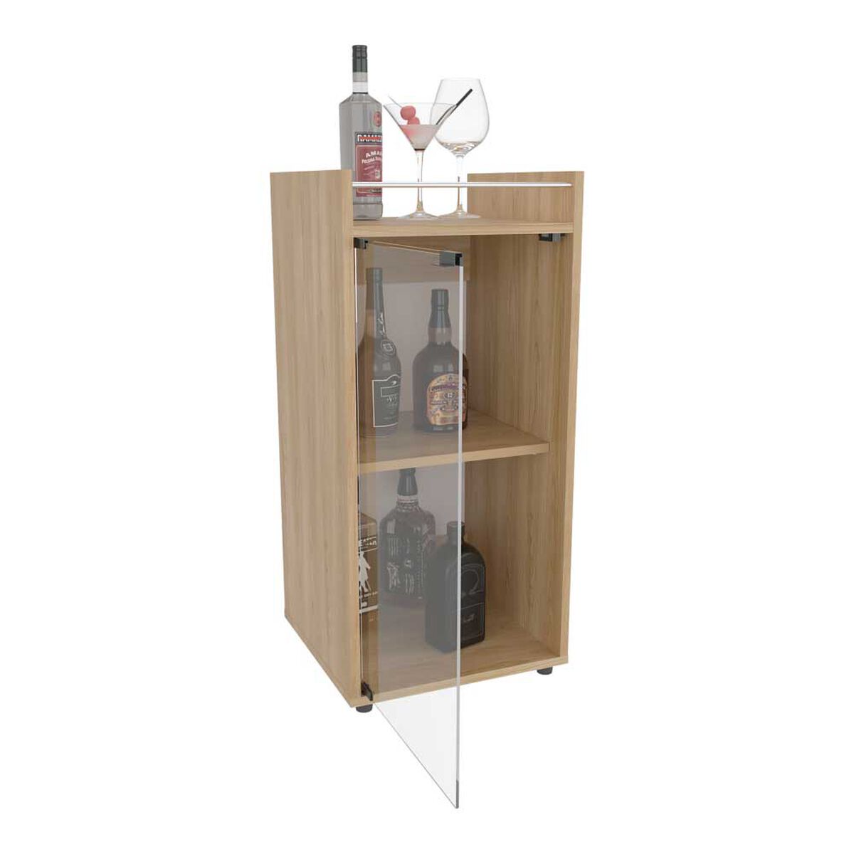 BAR BAJO THEBA 1 PUERTA VIDRIO 81,3X38,1X37,6 CM FRESNO