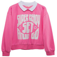 Polerón Cuello Polo de Algodón Niña Mila Fucsia