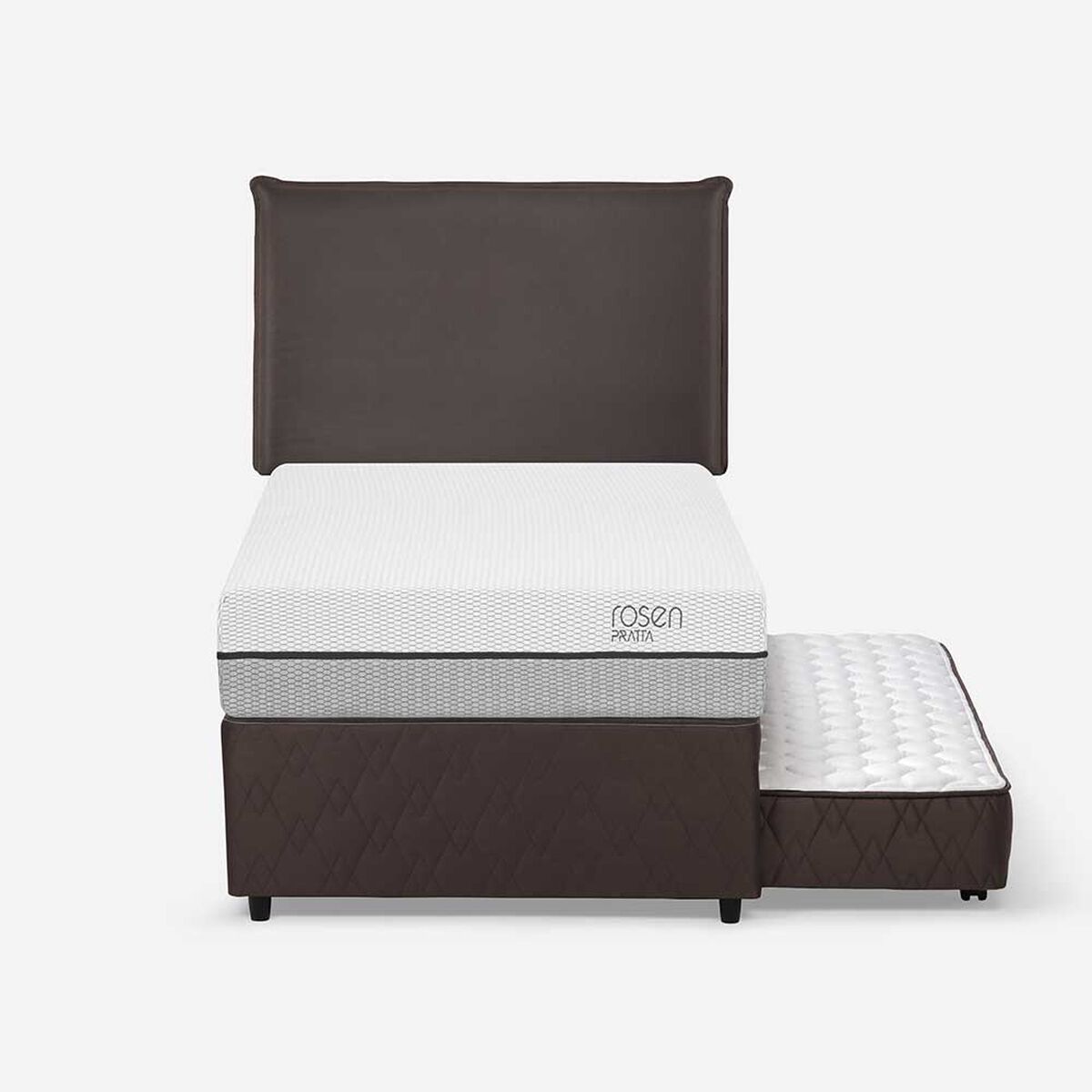 Cama Nido Rosen 1,5 Plazas Pratta + Respaldo Maurice Chocolate