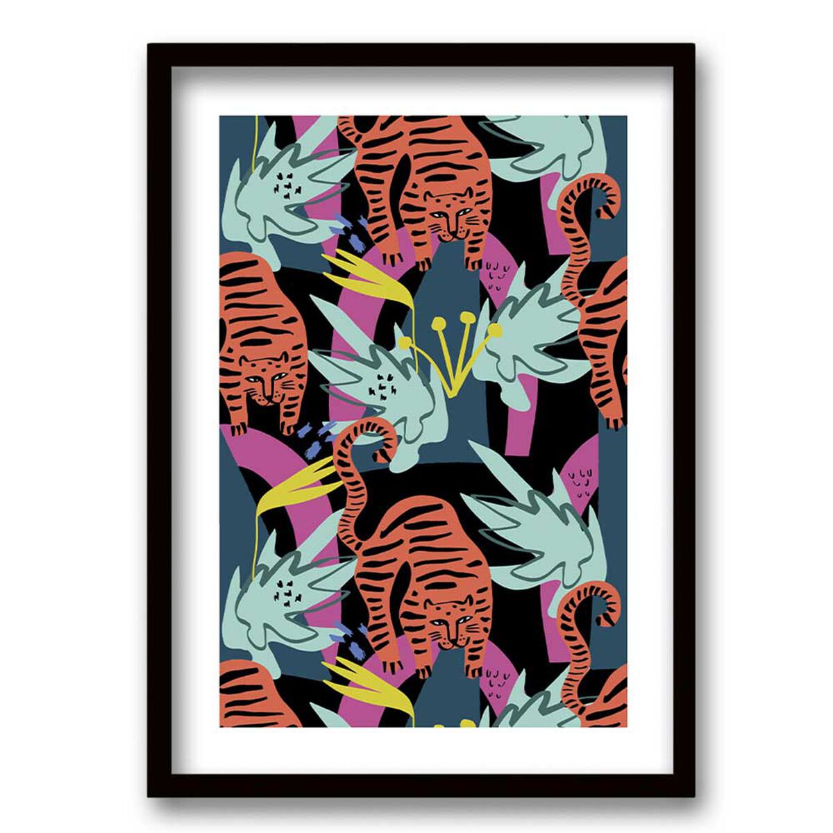 Cuadro Decorativo Retela Tigre Flúor II 40 x 30 cm