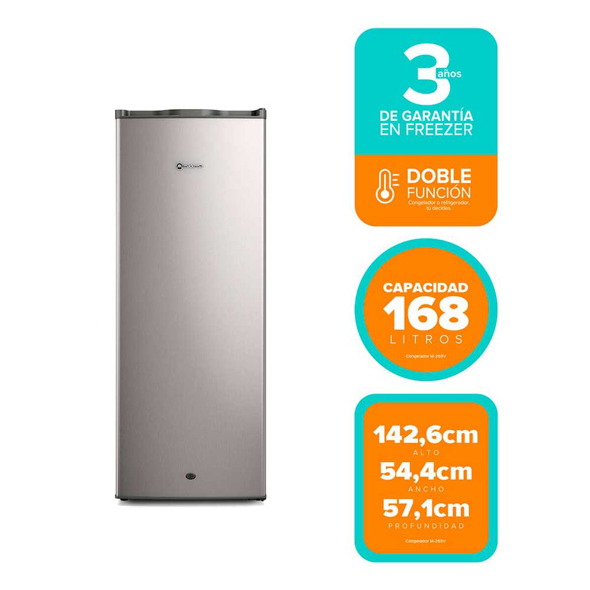 Freezer Vertical Mademsa M-265V 168 lts&nbsp;