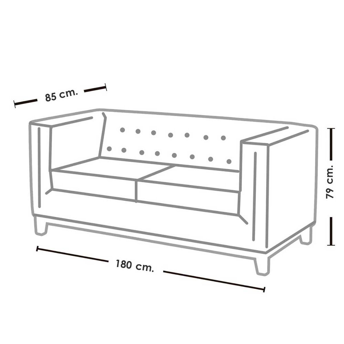 Sofá Latam Home Roma 2 Cuerpos Gris Oscuro
