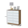 Cómoda Home Mobili Jade 5 Cajones Blanco Café