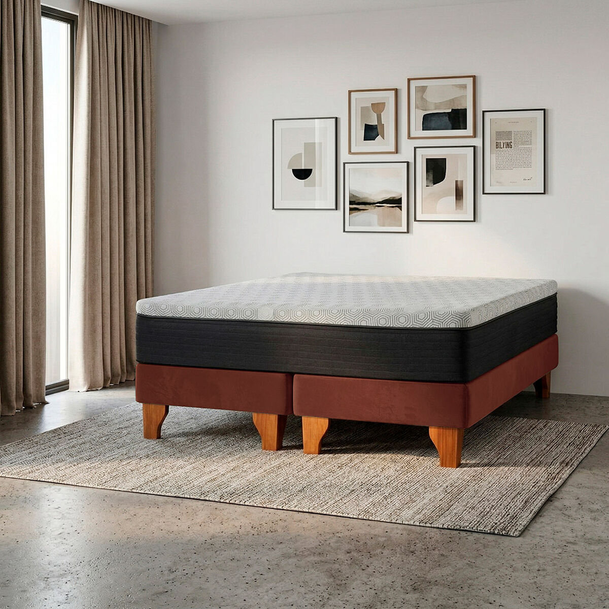 Cama Europea Latam Home 2 Plazas New Top BD Chocolate