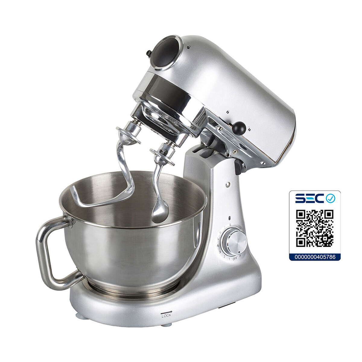 Batidora de Pedestal EasyWays Hook Mixer 4,7 lts. Silver