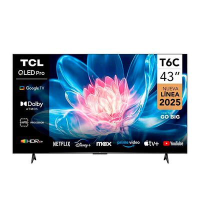 Smart TV QLED 43" TCL 4K UHD Google TV T6C