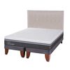 Cama Europea CIC Base Dividida King Ortopedic Advance + Respaldo Tigris