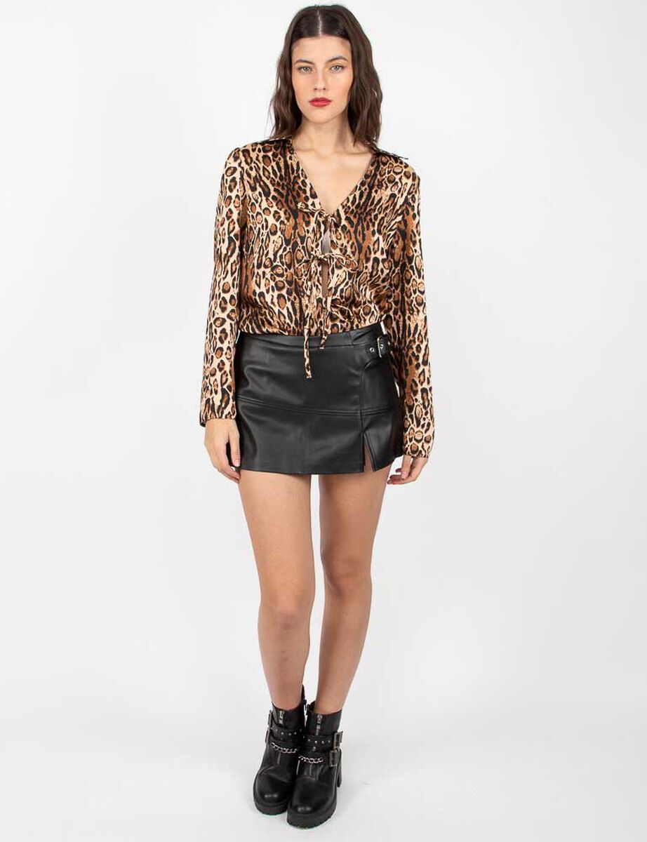 Falda Short Corto Ecocuero Mujer Fiorucci