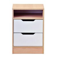 Velador Mobikit Misuri Carvalo-Blanco 2 Cajones