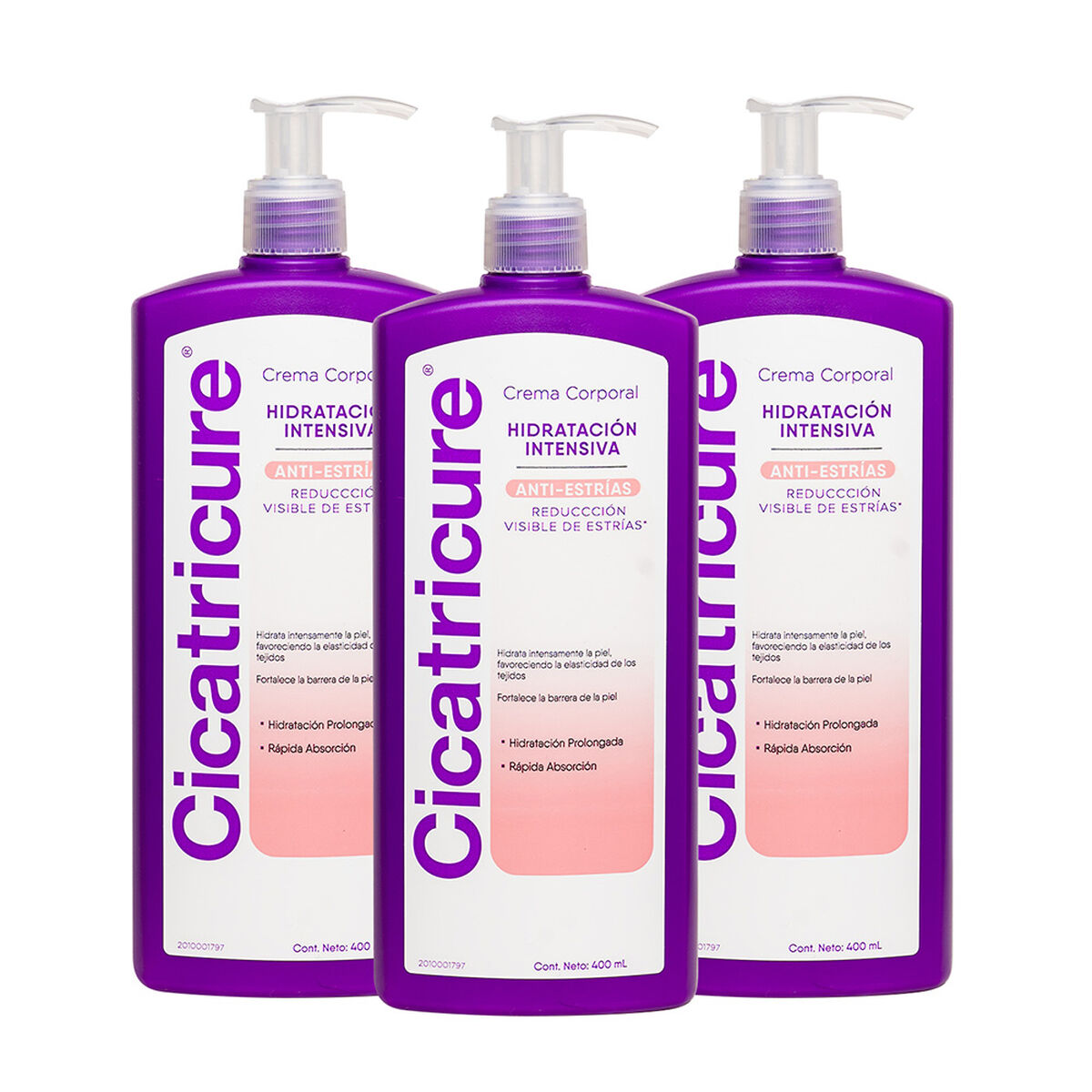 Pack Cicatricure 03 Cremas Antiestrias 400 ml c/u