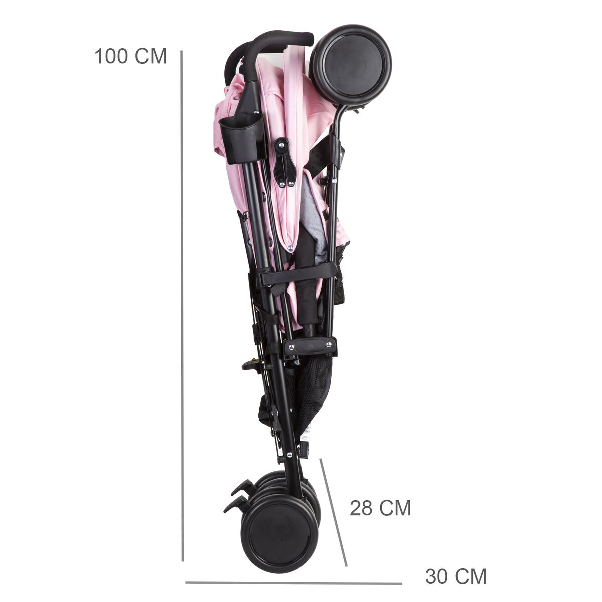 Coche Paragua Bebe Khronos Plegable Compacto Rosado Bebesit