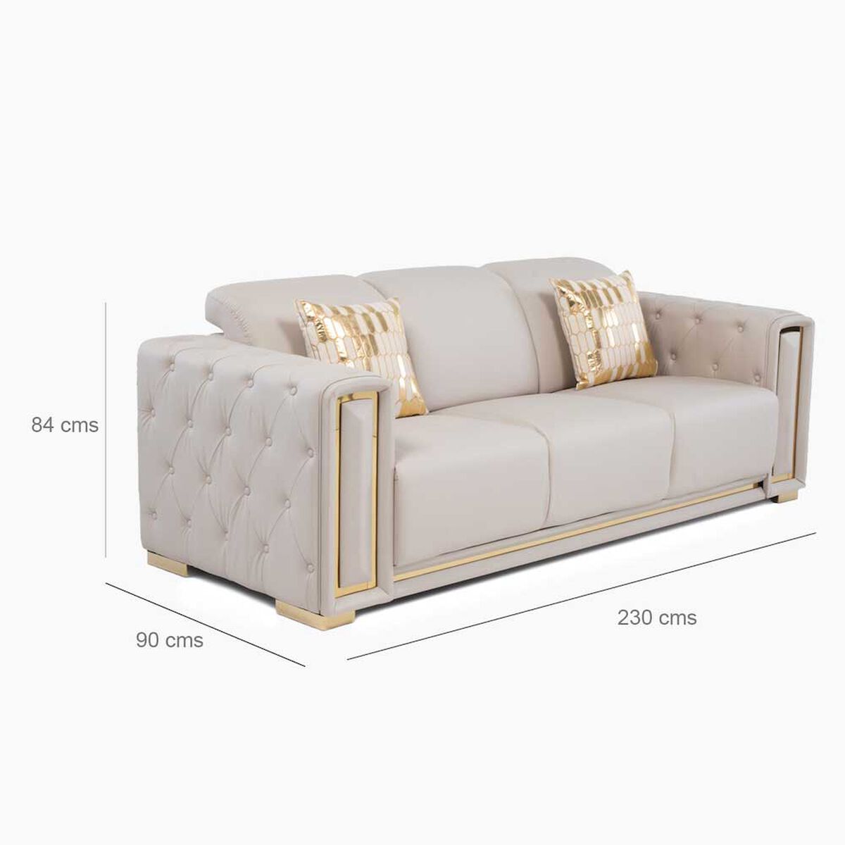 Sof&aacute; Daniels 3 Cuerpos Beige Dorado