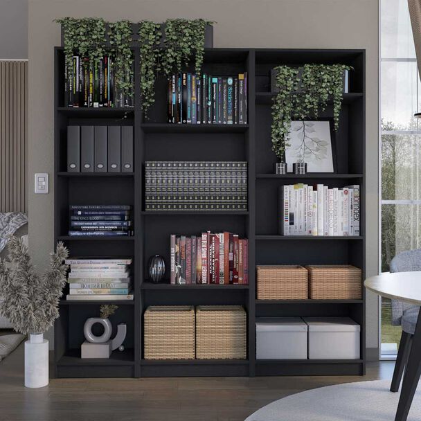2 Estantes + Estante 4 Repisas TuHome Home Wengue