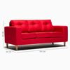 Sofá Kea Infinity Tela 3 Cuerpos Rojo