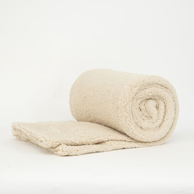 Imagen 1 del producto Frazada Sherpa Color Casanova King Crudo, Azul, Dark