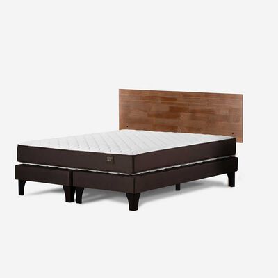 Imagen 2 del producto Cama Europea Rosen Base Dividida 2 Plazas Ergo T + Respaldo Tabor Café