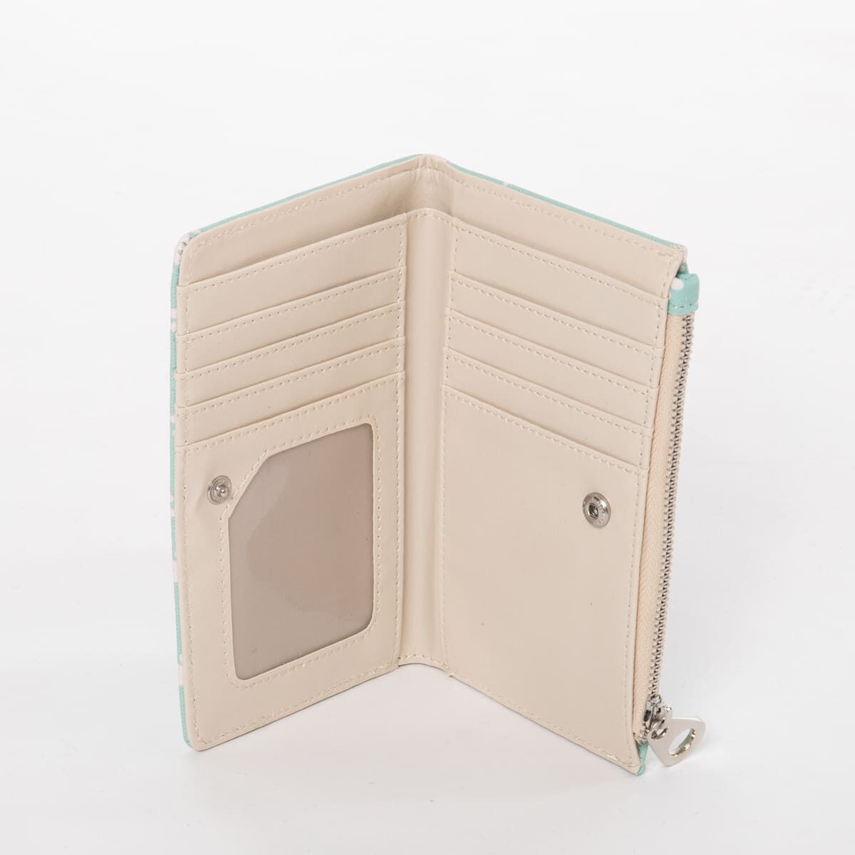 Billetera Floral Mujer Celeste Eco Cuero Icono