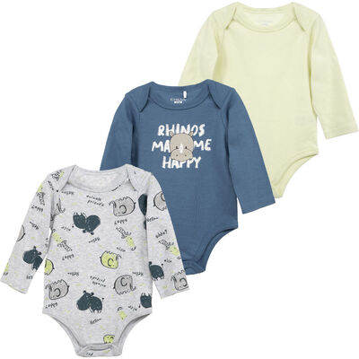 Pack 3 Body Manga Larga Chess Baby