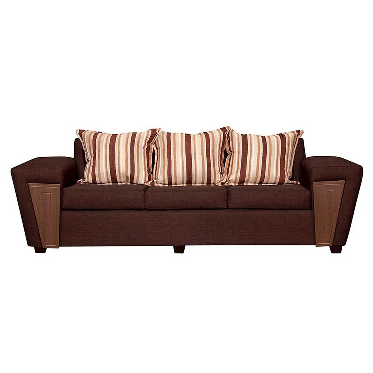 Juego de Living Ruzam Mobel Creta Sof&aacute; 3 Cuerpos + Dos Sillones 1 Cuerpo Lino Caf&eacute;