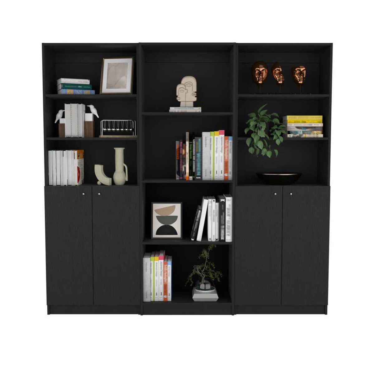 2 Estantes 2 Puertas + Estante 4 Repisas TuHome Home Wengue