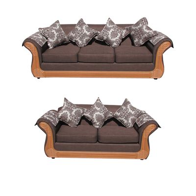 Juego de Living Almore Irlanda Sofá 3 Cuerpos + Sofá 2 Cuerpos Café