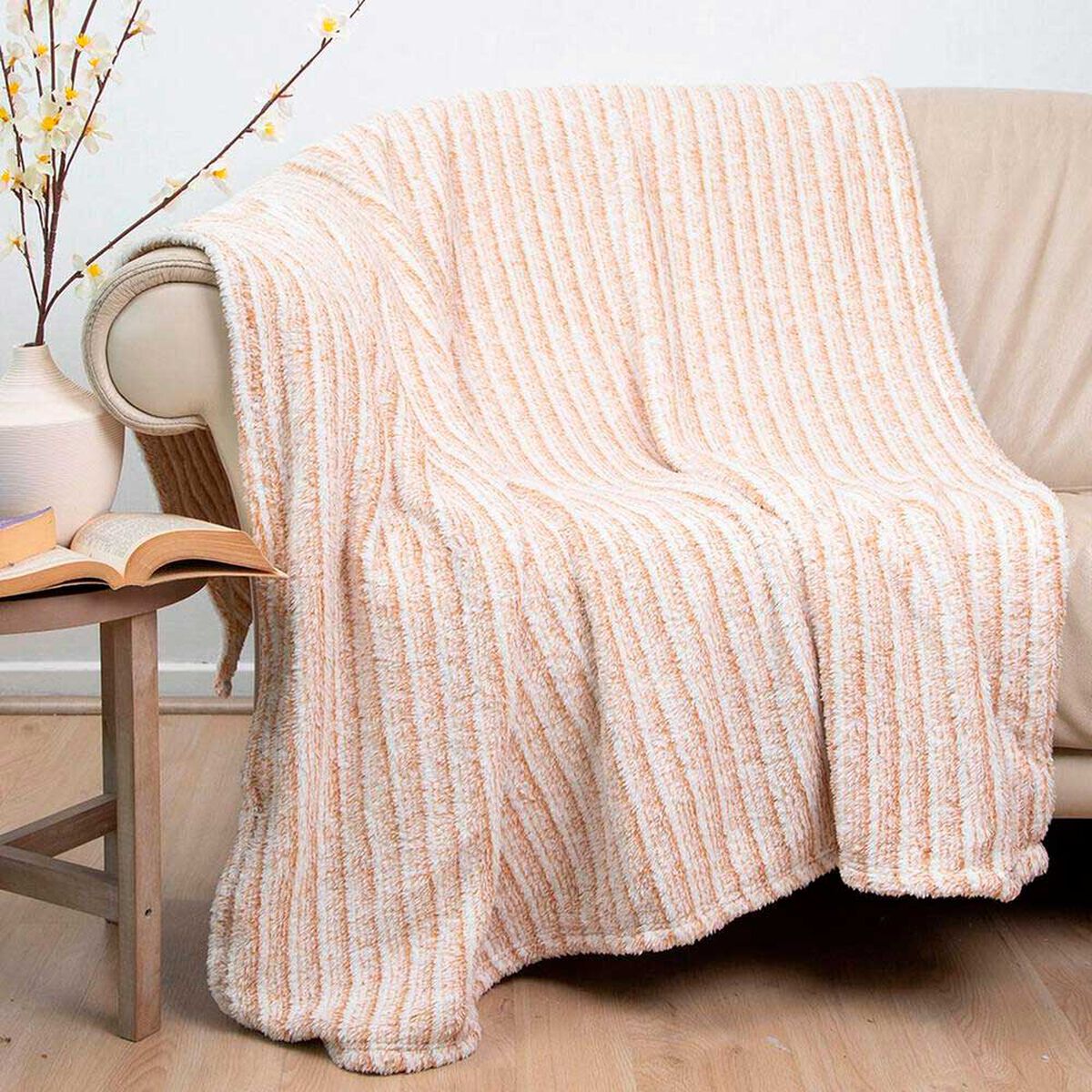 Manta de Poli&eacute;ster Doral 127 x 152 cm Two tones Beige
