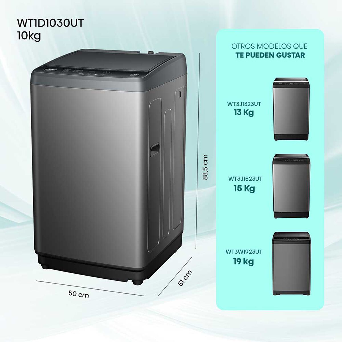 Lavadora Hisense WT1D1030UT 10KG