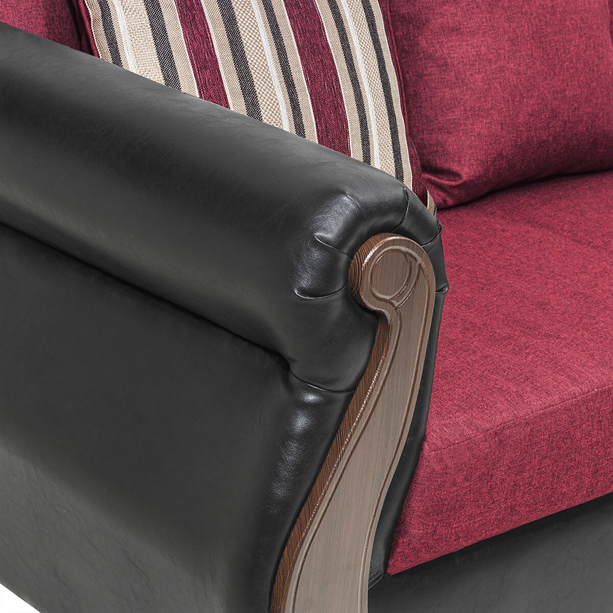 Juego de Living Innovamuebles New Bugambilia Sofá 3 Cuerpos + Dos Sillones 1 Cuerpo Burdeo