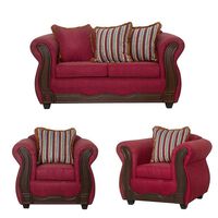 Juego de Living Black Factory Sofia 4 Cuerpos Burdeo