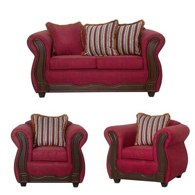 Juego de Living Black Factory Sofia 4 Cuerpos Burdeo