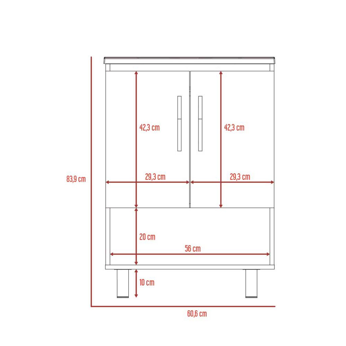 Mueble Lavamanos TuHome Bath Bi Color Duna Blanco