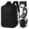 Mochila de Viaje Negra Laptop Compartimento Zapatos Impermeable De Gaune