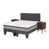 Cama Europea Balance King Base Dividida + Mueble + Respaldo Eufrates