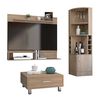 Combo Bar Esquinero + Panel TV55 + Mesa de Centro TuHome Beijing Rovere Blanco
