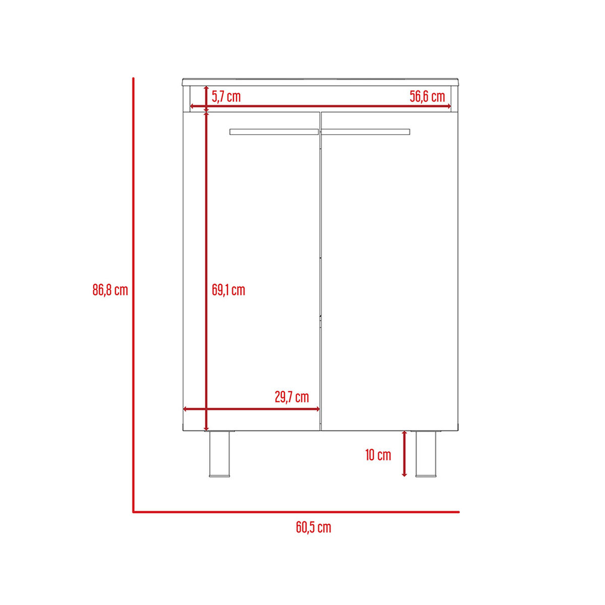 Mueble de Lavamanos Piso + Espejo TuHome Khari