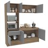Mueble de Cocina Vekkahome Virginia 1 Cajón 6 Puertas Café